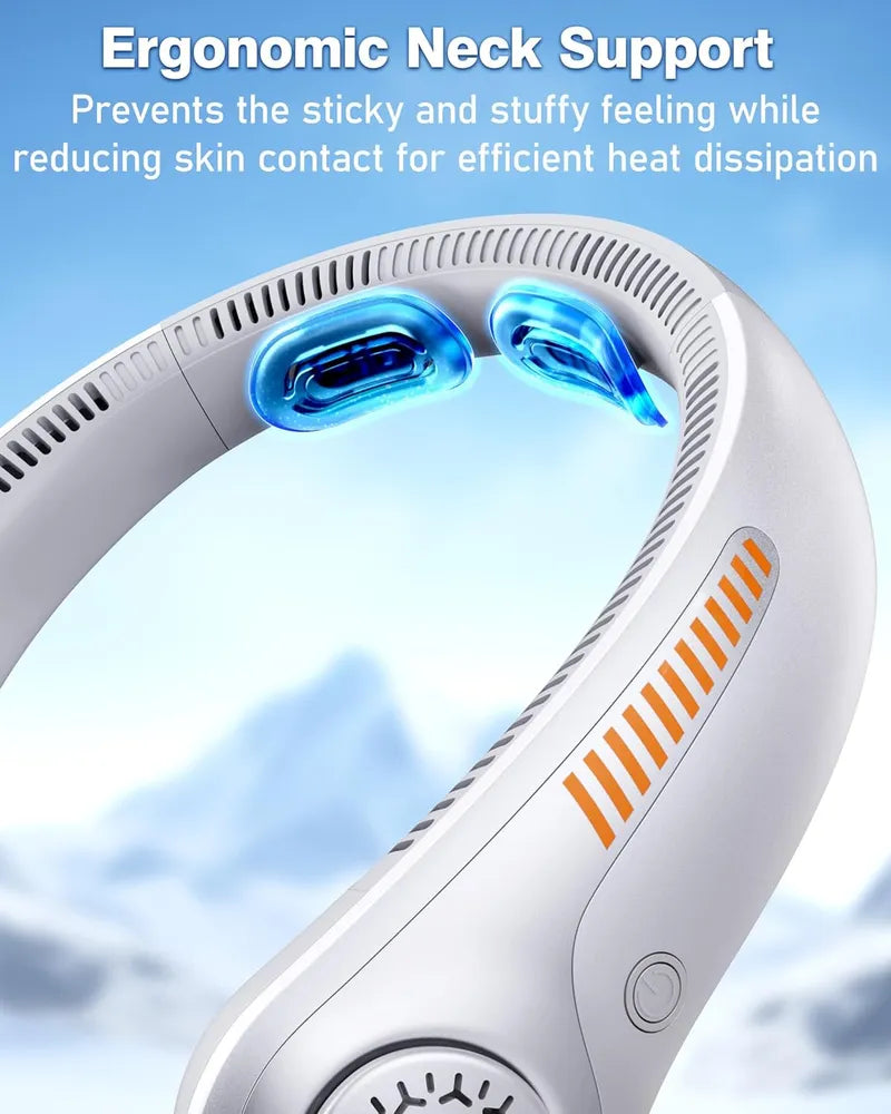 Portable Neck Fan Rechargeable 5-Speed Personal Wearable Fan with Neck Support Quiet Hands-Free Cooling for Travel