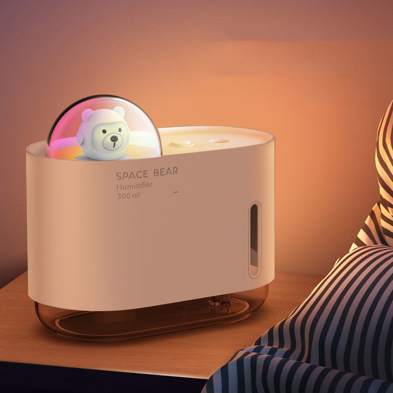 Cute Pet USB Humidifier Spray Water Meter Night Light Portable Mini Air Humidifier for Home Bedroom