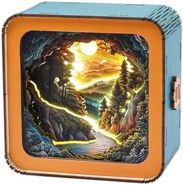 Wooden Puzzle Creative Atmosphere Small Night Lamp Warm LED Decorative Bedside Light for Home Decor