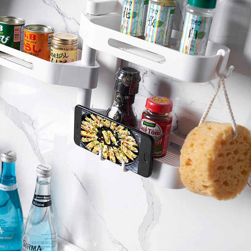 Rotating Wall Mounted Storage Box Punch Free Plastic Organizer for Kitchen Bathroom Toilet Debris Storage and Finishing Box
