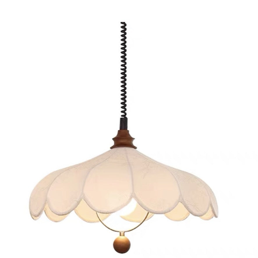 French Retro Cream Chandelier – Retractable Dining & Living Room Light