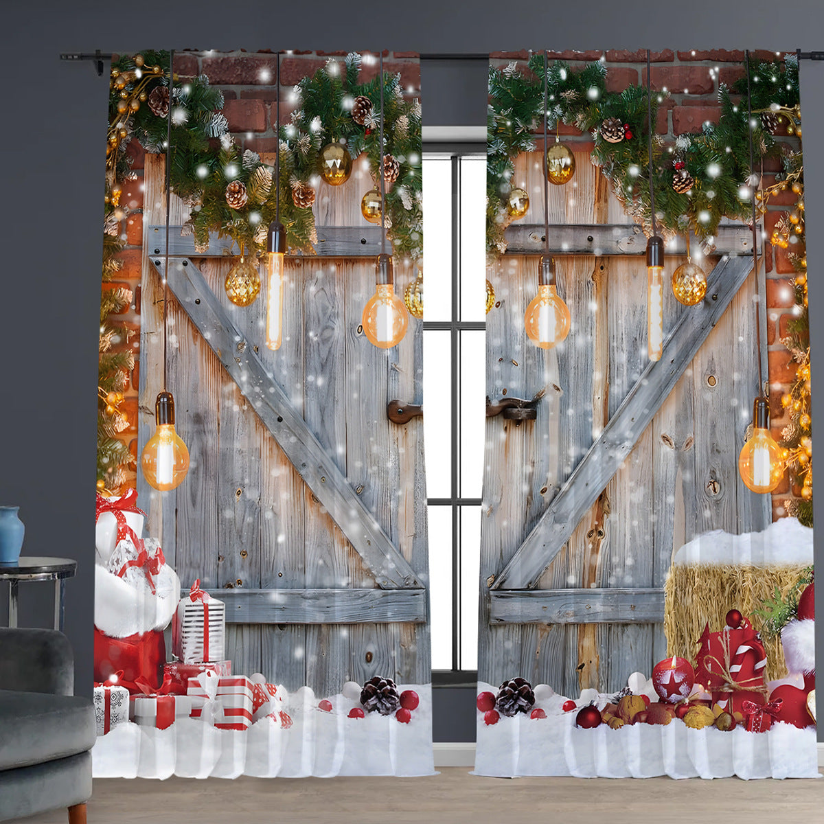 Digital Printed Christmas Curtains – Festive Holiday Window Drapes