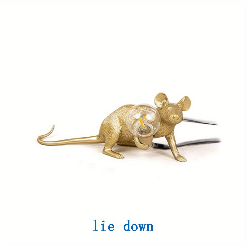 Nordic Resin Mouse Table Lamp Creative Mini LED Desk Night Light Decorative Rat Lamp for Bedroom & Study
