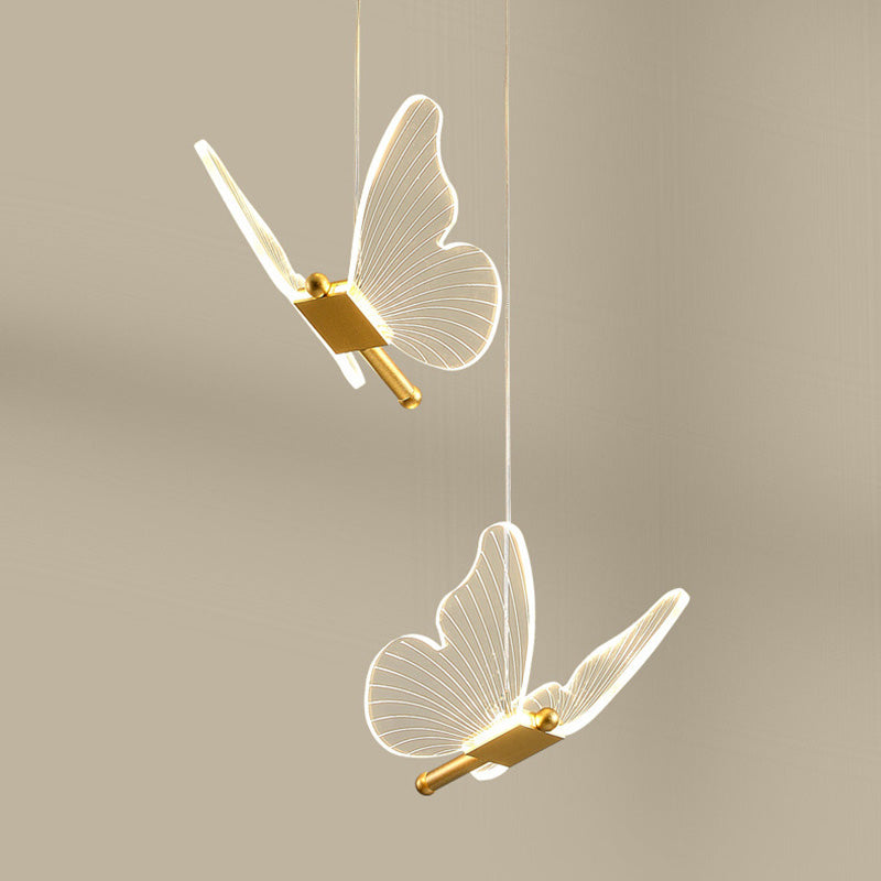 Modern Butterfly Chandelier Lamp – Long Line Minimalist Bedroom Bedside Light