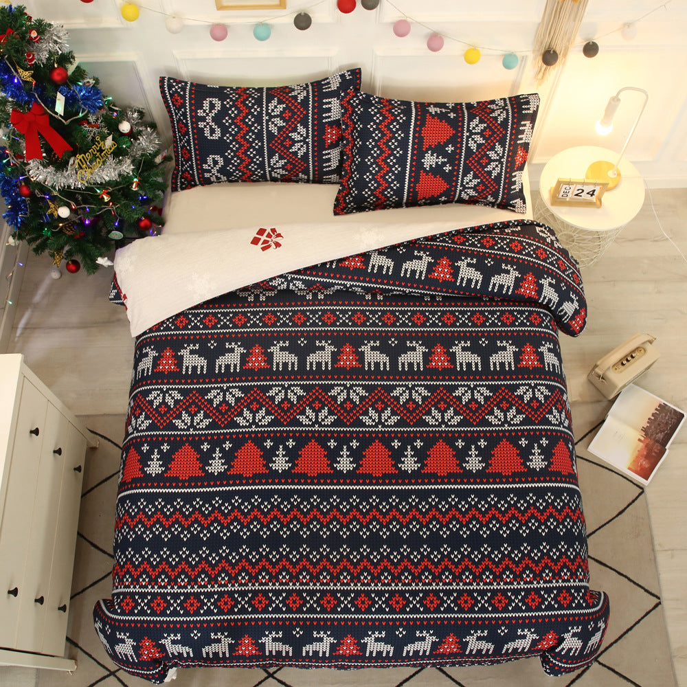Snowflakes Bedding Set Duvet Cover Warm Winter Bed Set Soft Cozy Christmas Snowflake Bedroom Decor