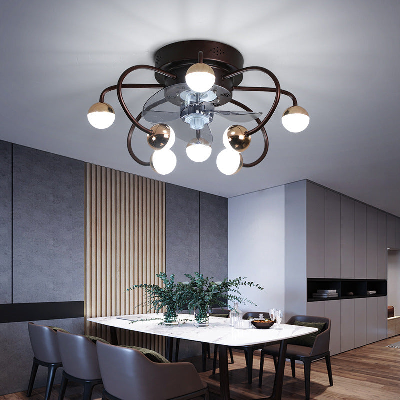Invisible Ceiling Fan Light Modern Bedroom Dining Room LED Ceiling Fan Lamp With Remote Control
