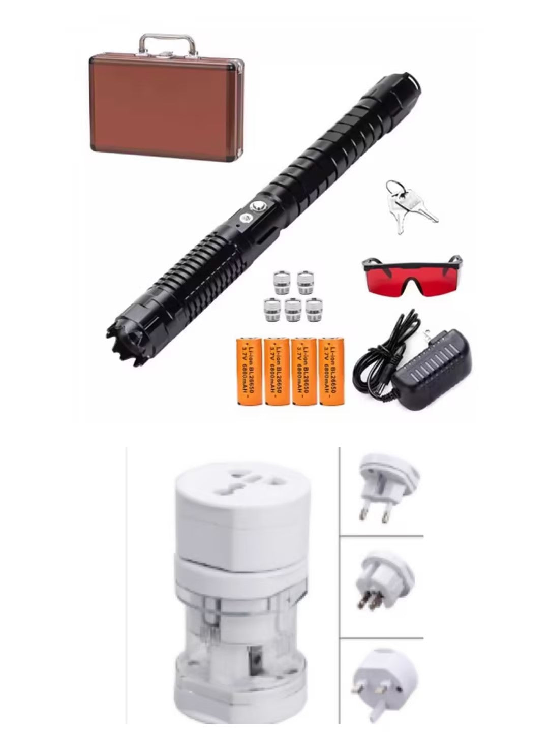 High Power Blue Laser Flashlight Outdoor Long Distance Illumination LED Torch for Camping and Emergency Use
