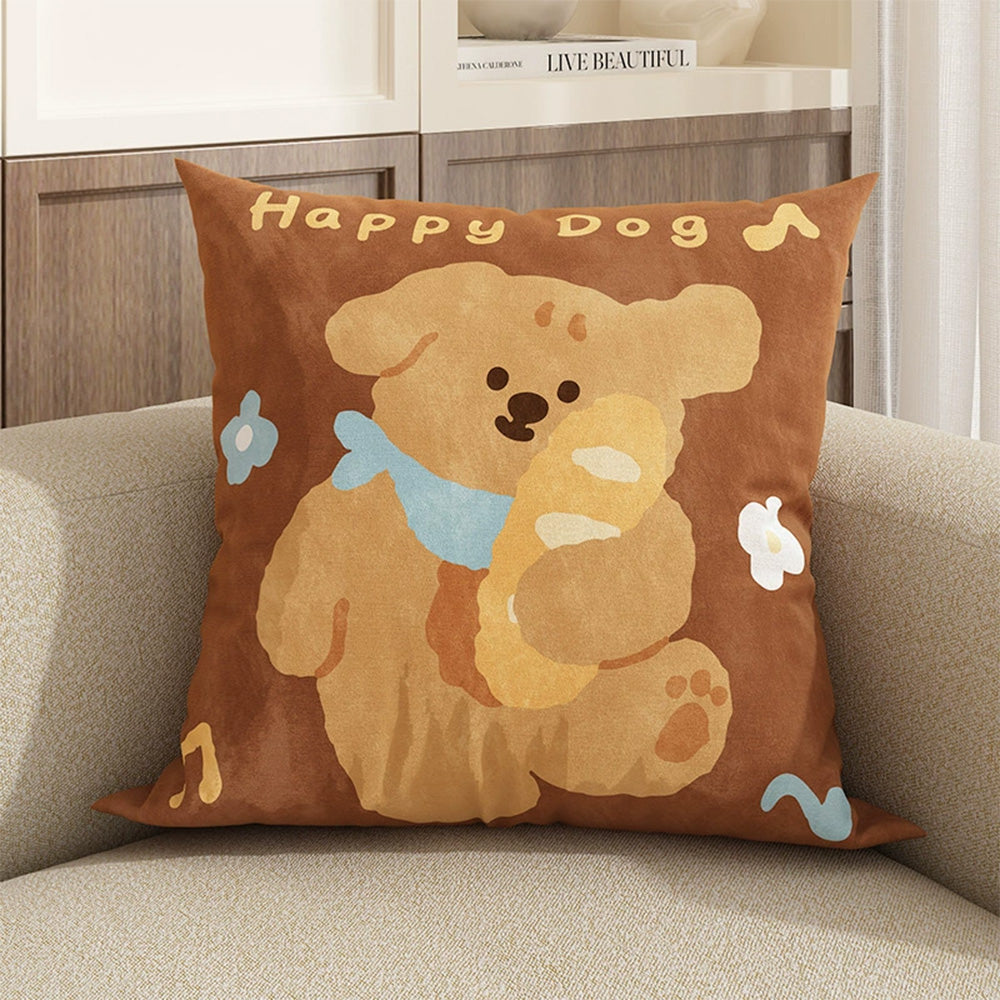 Cute Dog Pillowcase 45x45cm Sofa Cushion Cover Bedroom Home Car Office Decorative Pillow Cover