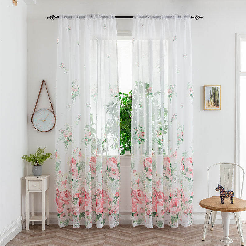 Mesh Bedroom Curtains Light Transmission Decorative Sheer Window Drapes for Home Decor