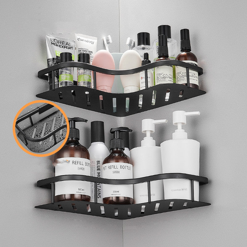 Triangle Bathroom Corner Shelf – Aluminum No-Drill Space-Saving Toilet Storage Rack