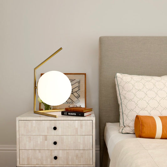 Simple Glass Ball Table Lamp Modern Minimalist Bedside Night Light Home Decor Lighting