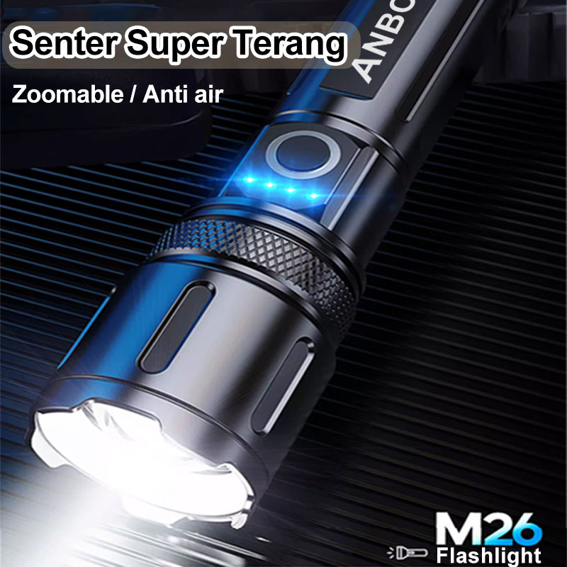 Super Bright USB-C Rechargeable LED Flashlight Zoom Long Range Waterproof High Power Torch Light