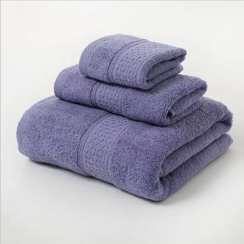 6-Piece Thick Absorbent Pure Cotton Towel Set Soft Bathroom Face Hand Bath Towels for Home Use