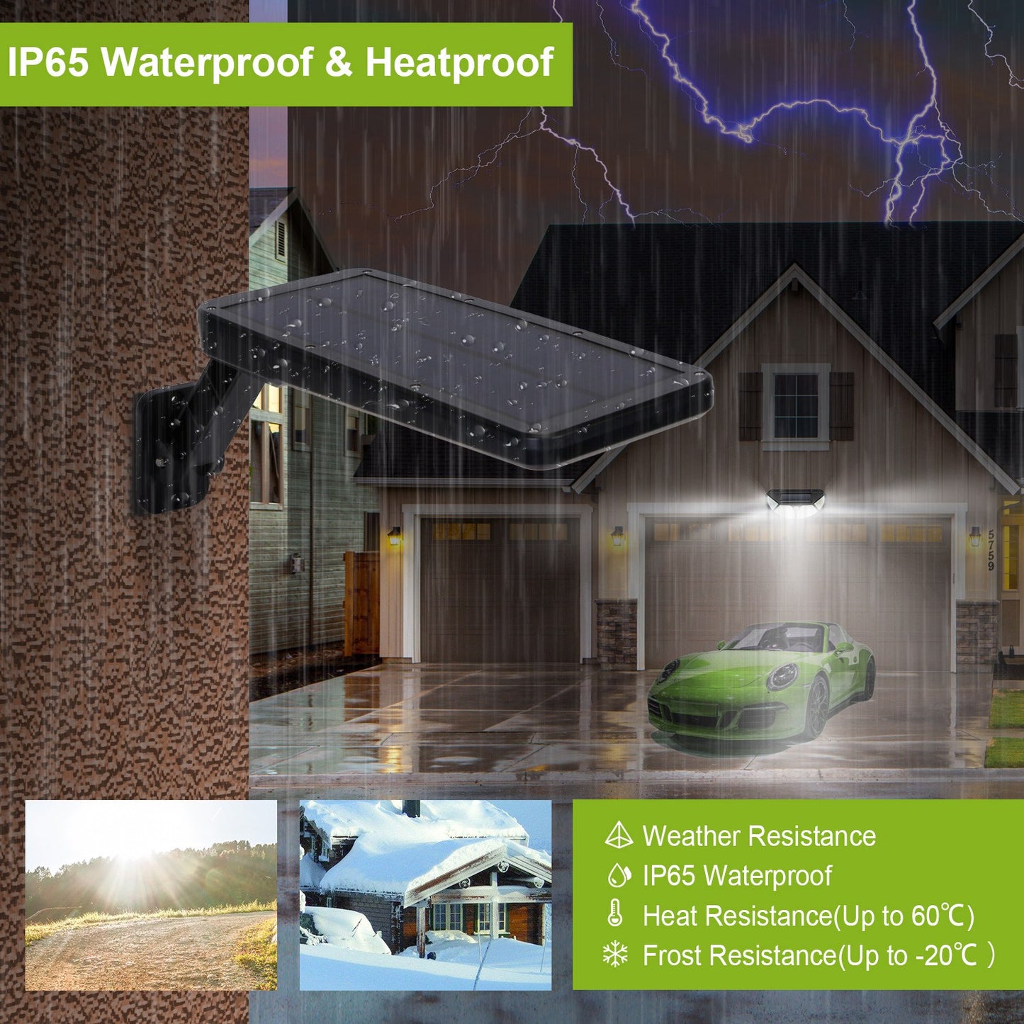 Solar Wall Light Outdoor 60 LED Motion Sensor Remote Control IP65 Waterproof Garage Garden Security Lamp