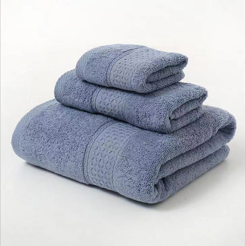 6-Piece Thick Absorbent Pure Cotton Towel Set Soft Bathroom Face Hand Bath Towels for Home Use