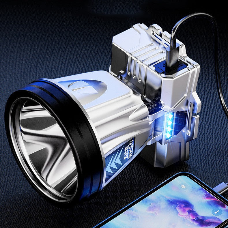 Power Bank Headlamp Long Range LED Mining Light with Electric Display Rechargeable Fishing Headlamp