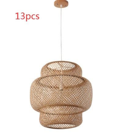 Nordic Bamboo Weaving Chandelier – Handmade Bamboo Art Pendant Light for B&B & Inn