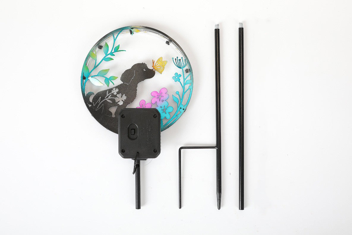 LED Wrought Iron Solar Garden Animal Ground Lamp Outdoor Decorative Atmosphere Landscape Light