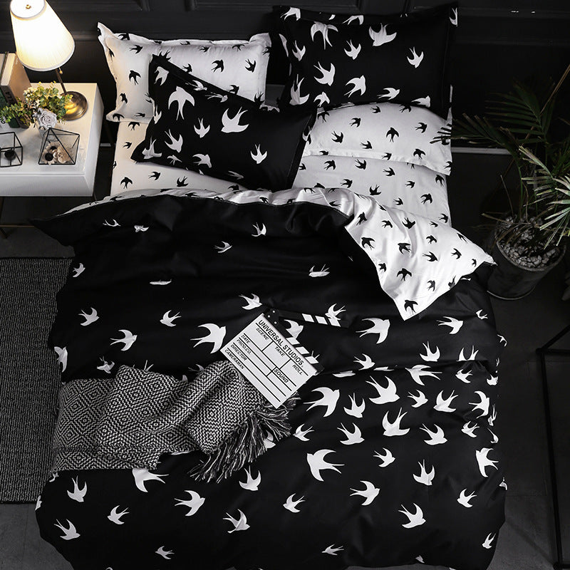 3-Piece Bedding Set Duvet Cover Quilt with 2 Pillowcases 50x70cm Soft Comfortable Bed Set