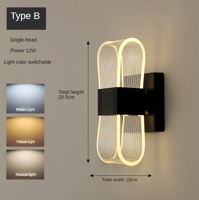 Golden Nordic Style Wall Lamp Modern LED Lighting Fixture for Living Room Bedroom Hallway Home Interior Decor