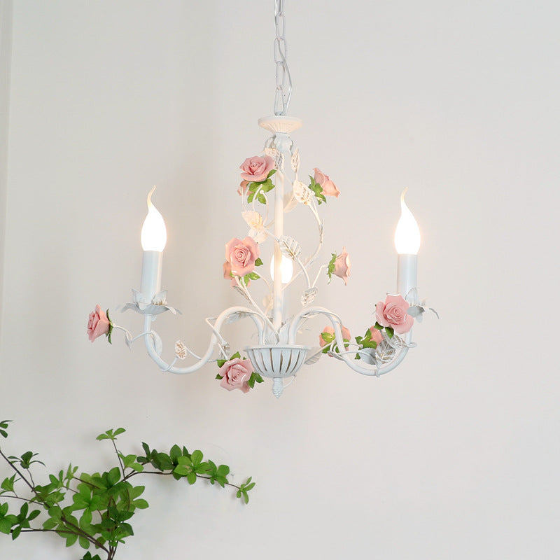 Pastoral Wrought Iron Chandelier – French Retro Princess Bedroom & Living Room