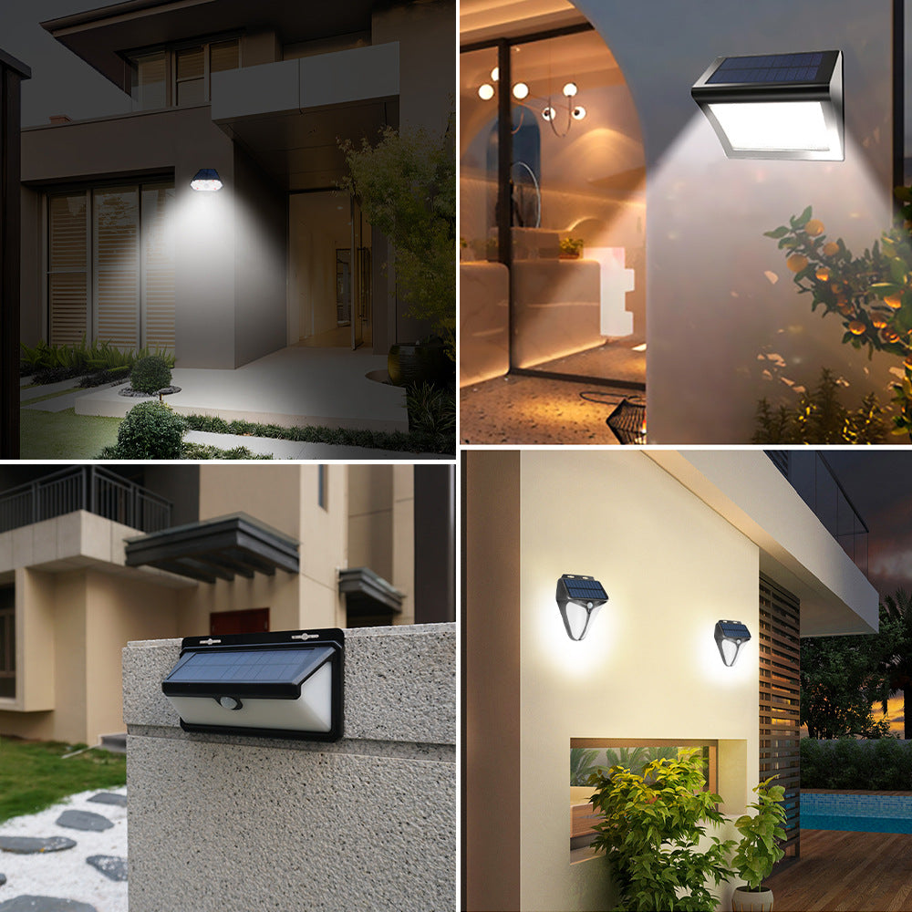 Outdoor Solar Motion Sensor Wall Light LED Garden Courtyard Lamp for Balcony Villa Exterior Lighting