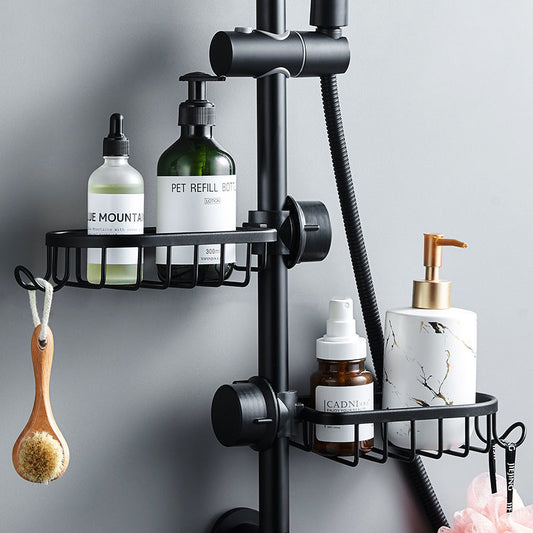 Aluminum Bathroom Shower Storage Rack Wall Mounted Rustproof Bathroom Organizer Shelf