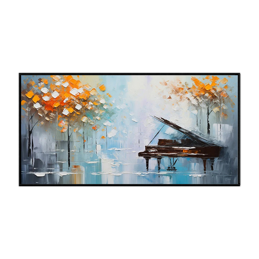 Handmade Oil Painting – Palette Knife Tree Abstract Landscape Canvas Wall Art for Home & Office Decor