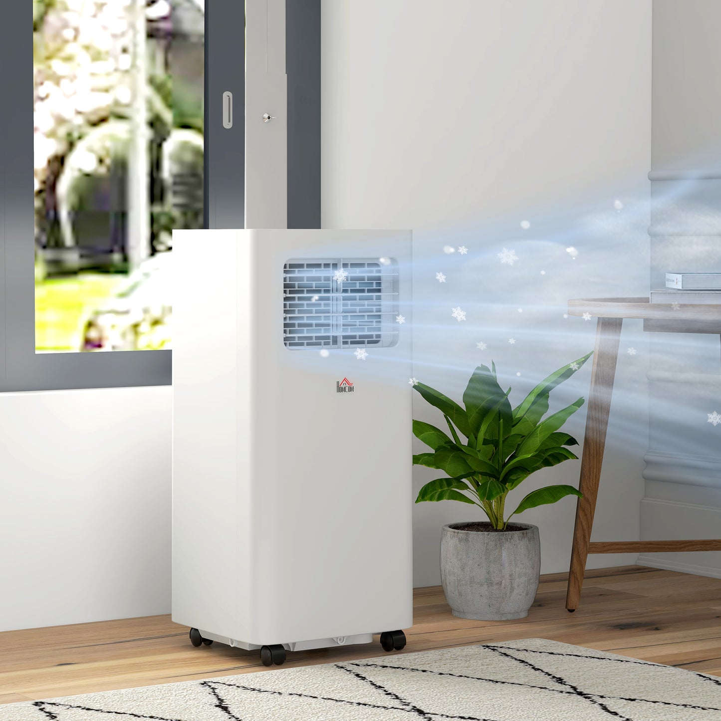 8000 BTU Portable Air Conditioner for 345 Sq Ft Room White AC Unit with Dehumidifier Sleep Mode 24H Timer & Window Kit