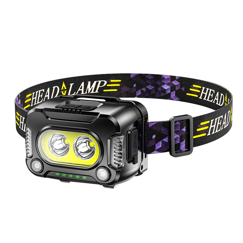 New COB Strong Light Sensing Headlamp Night Running Fishing Floodlight LED Headwear Outdoor Lamp
