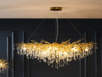 Postmodern Luxury Crystal Chandelier – Water Drop Atmosphere Lamp