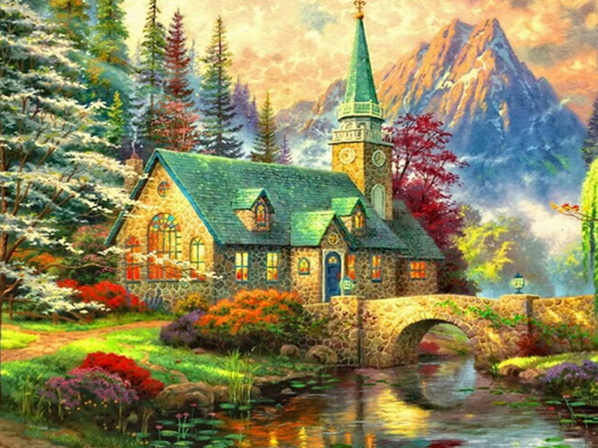 Home Decoration Landscape Diamond Painting Cross Stitch 5D DIY Full Drill Wall Art Kit