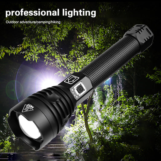 XHP90 LED Torch Lamp USB Rechargeable High Power Flashlight for Outdoor Camping and Emergency Use