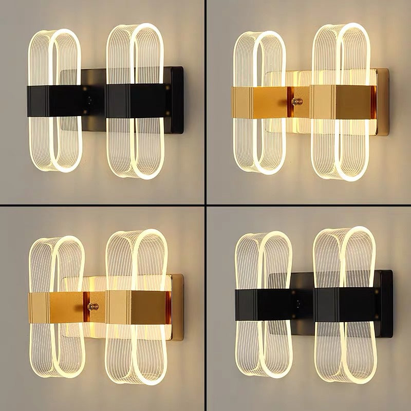 Golden Nordic Style Wall Lamp Modern LED Lighting Fixture for Living Room Bedroom Hallway Home Interior Decor