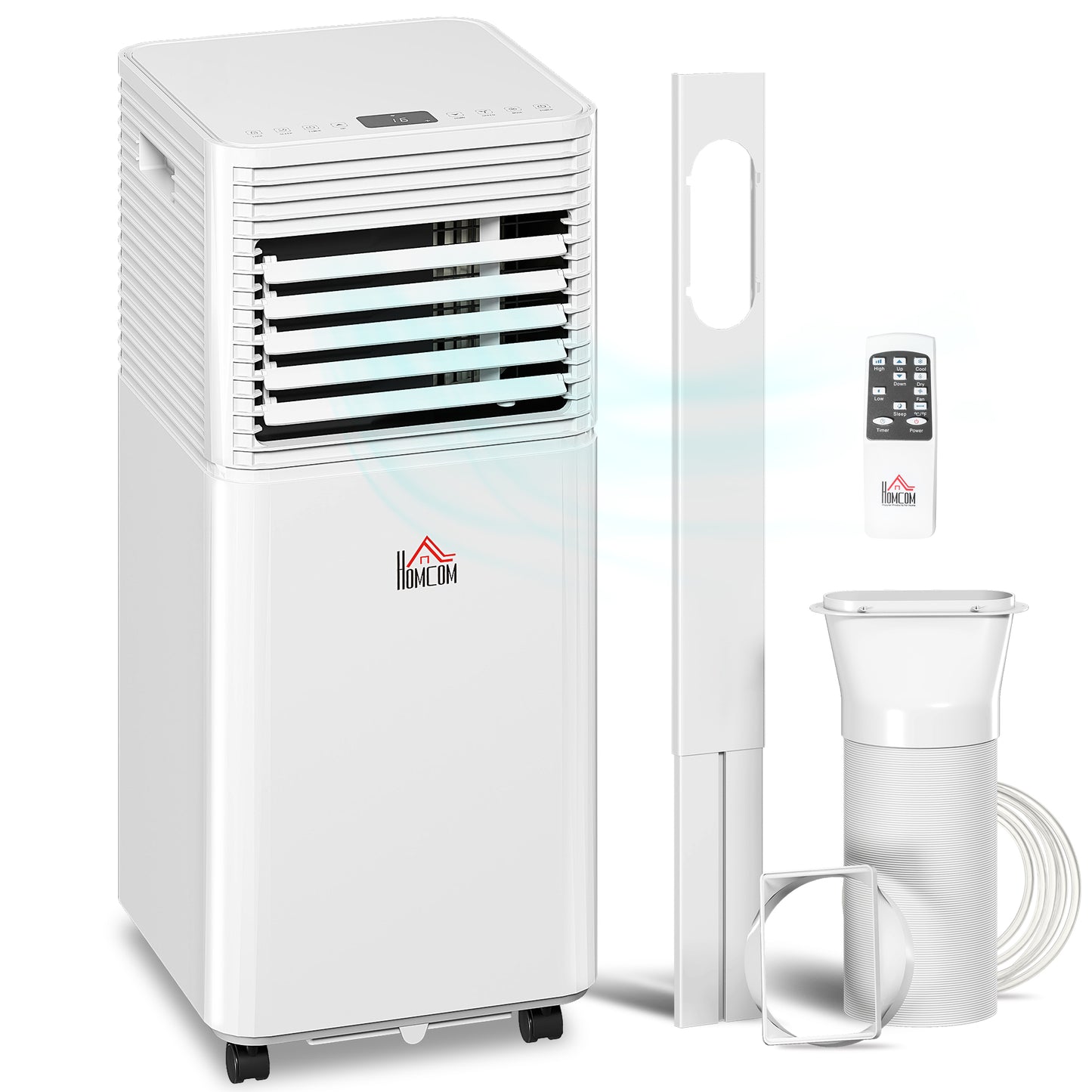 10000 BTU Portable Air Conditioner with Remote Control Cooling & Dehumidifying 24H Timer LED Display White