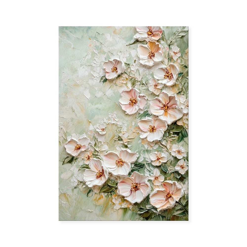 Handmade 3D Texture Flower Oil Painting on Canvas Modern Abstract Wall Art for Home Room Decor Frameless Unstretched