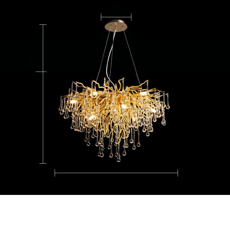 Postmodern Luxury Crystal Chandelier – Water Drop Atmosphere Lamp