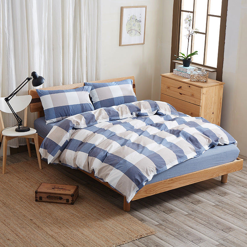 Pure Cotton 4 Piece Bed Sheet Set Soft Breathable Bed Linen Bedding Set for Home Comfort
