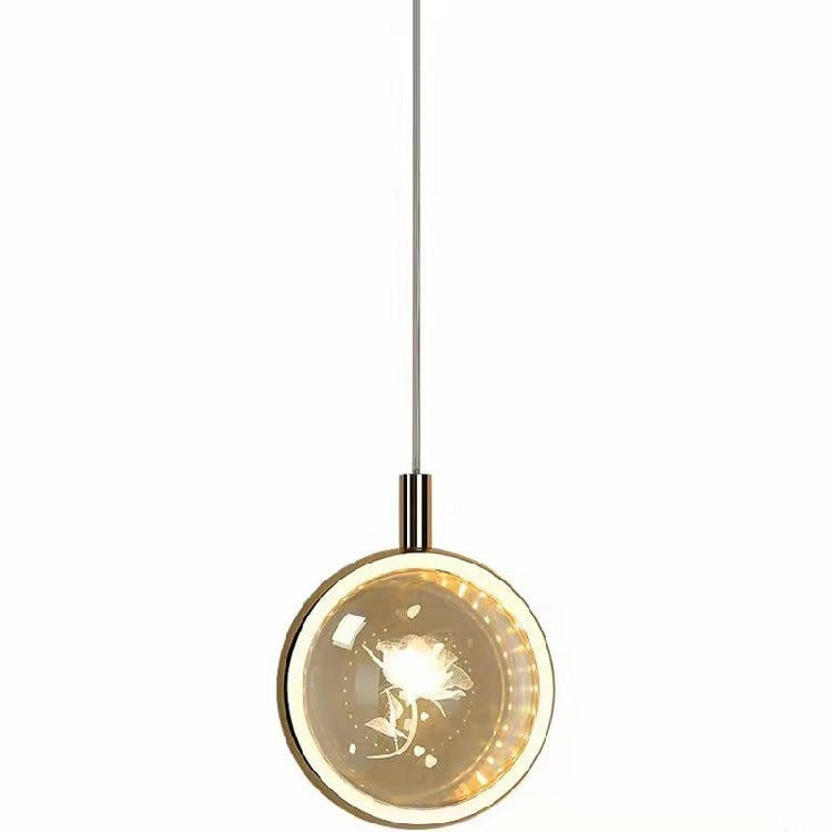 Nordic Jellyfish Crystal Chandelier – Carved Bedside Pendant Light for Bedroom & Bar