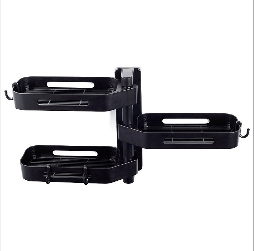 Rotating Wall Mounted Storage Box Punch Free Plastic Organizer for Kitchen Bathroom Toilet Debris Storage and Finishing Box