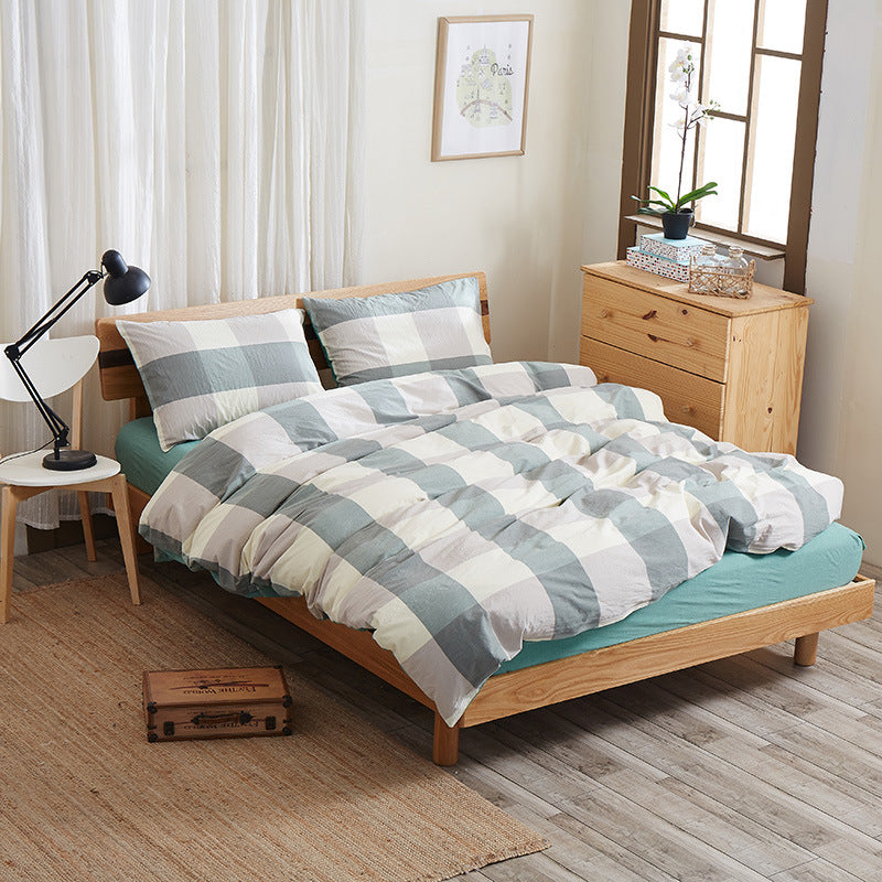 Pure Cotton 4 Piece Bed Sheet Set Soft Breathable Bed Linen Bedding Set for Home Comfort