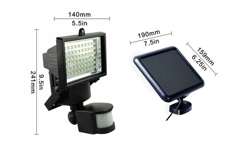 Solar LED Floodlight with Infrared Sensor – Motion Detection Outdoor Security Wall Lamp