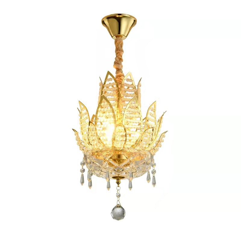 Lotus Zen Golden Crystal Lamp Luxury Decorative Table Lamp Bedroom Living Room Ambient Light