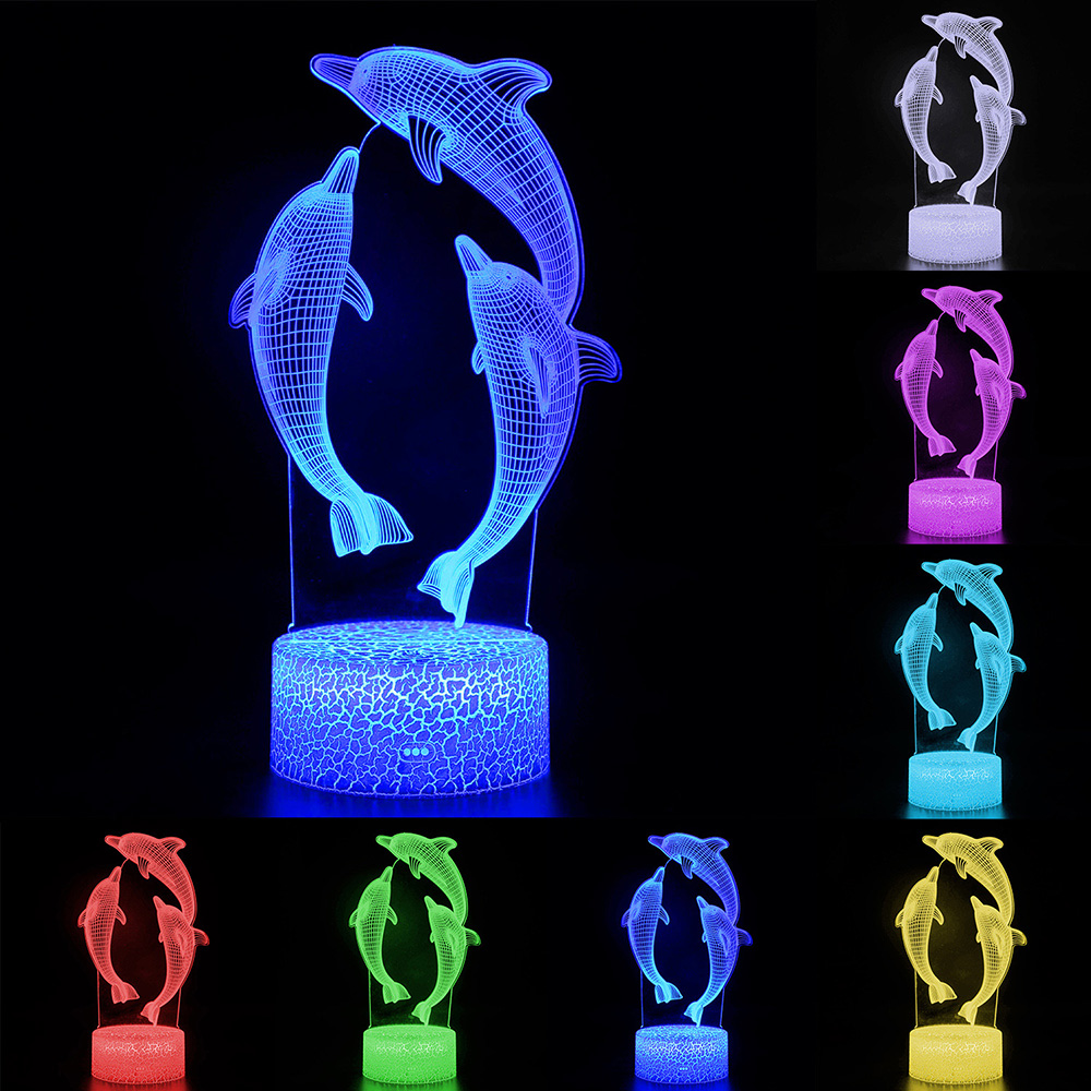 Dolphin Series LED Night Light – Cute Ocean Animal Bedside Lamp for Kids Room Decor