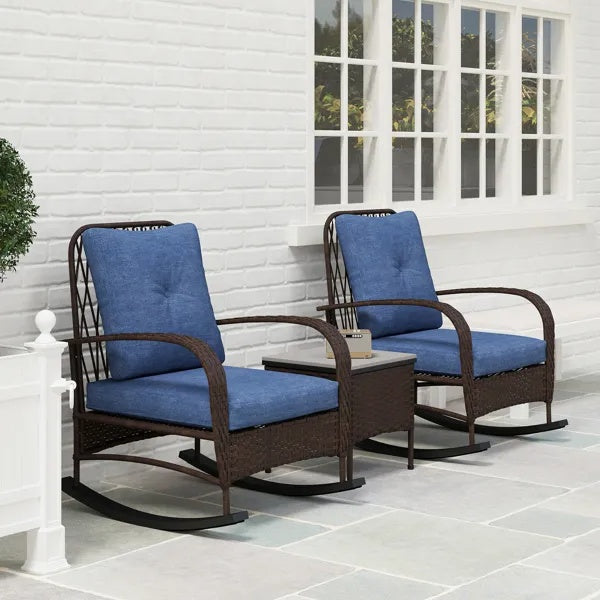 Rattan Chaise Lounge Chair Wicker Patio Furniture Set Outdoor Sun Lounger Garden Relaxing Seating