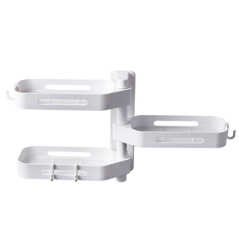 Rotating Wall Mounted Storage Box Punch Free Plastic Organizer for Kitchen Bathroom Toilet Debris Storage and Finishing Box