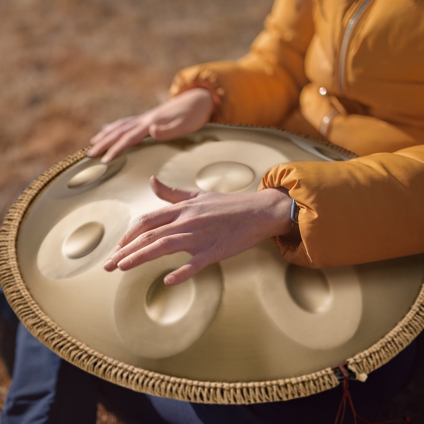 22 Inch Handpan Drum 9 Notes D Minor Steel Hand Drum with Mallets for Adults Meditation Music