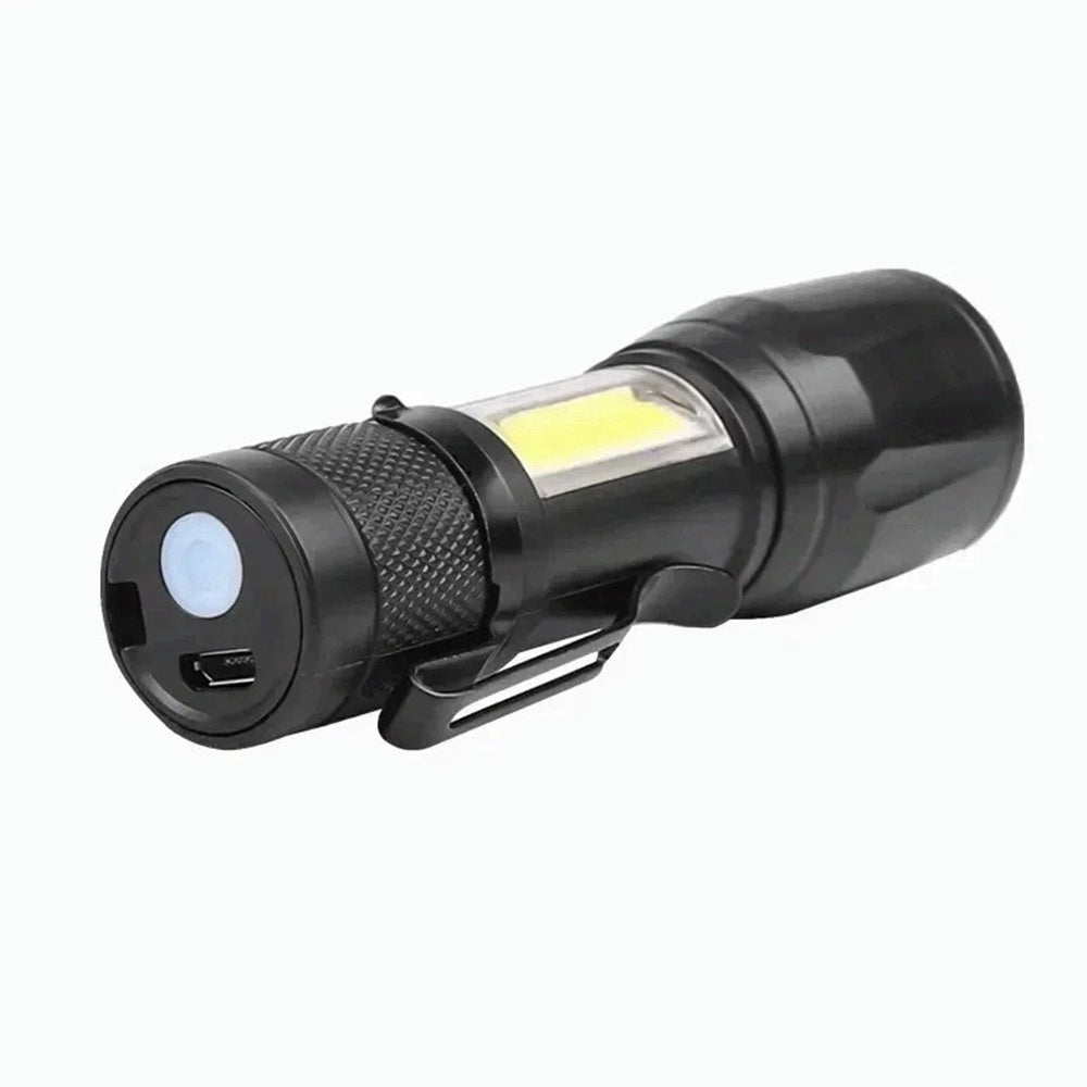 LED Telescopic Pen Flashlight – USB Rechargeable Mini Torch for Camping & Work