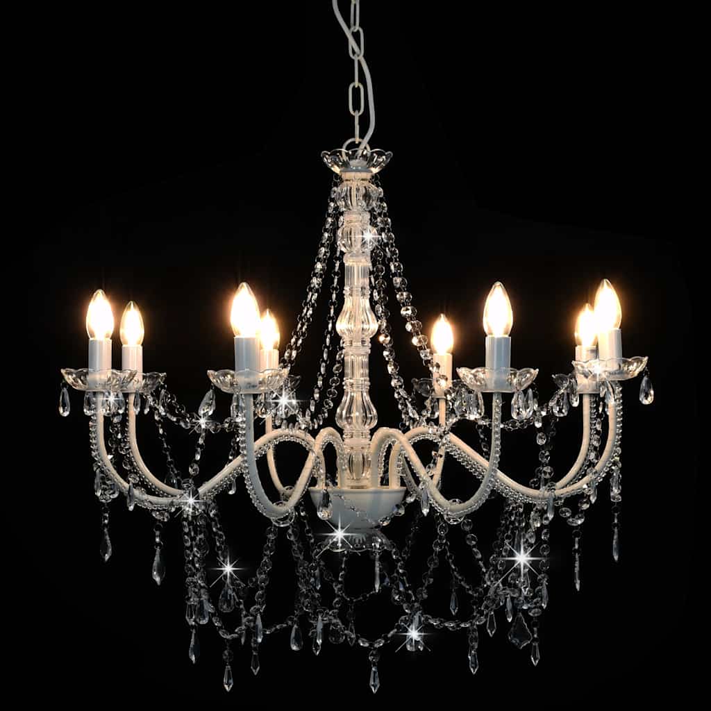 Beaded Chandelier with 8 E14 Sockets – Elegant Ceiling Lighting Fixture