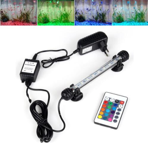 Aquarium Waterproof LED Light Rainbow Color Changing Small Water Plant Grass Lamp Submersible Tank Lighting